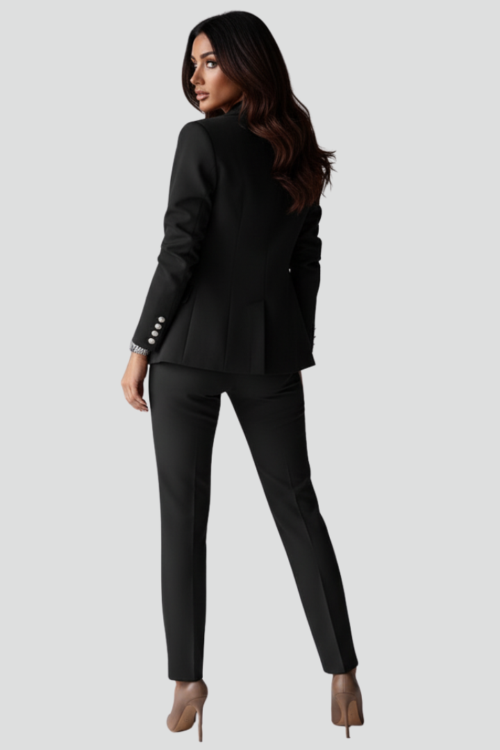 Women's Two-Piece Suit Set – Tailored Blazer & Straight-Leg Trousers for Office & Workwear 4