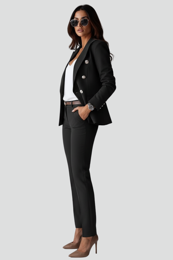 Women's Two-Piece Suit Set – Tailored Blazer & Straight-Leg Trousers for Office & Workwear 3