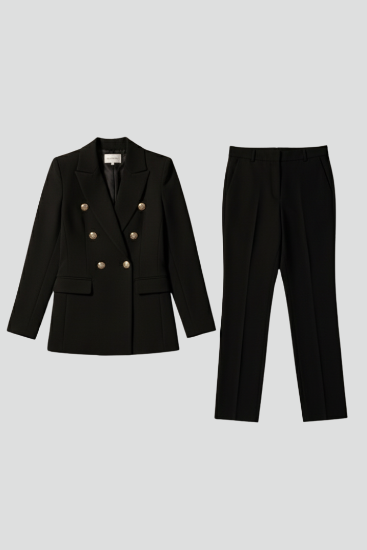 Women's Two-Piece Suit Set – Tailored Blazer & Straight-Leg Trousers for Office & Workwear 1