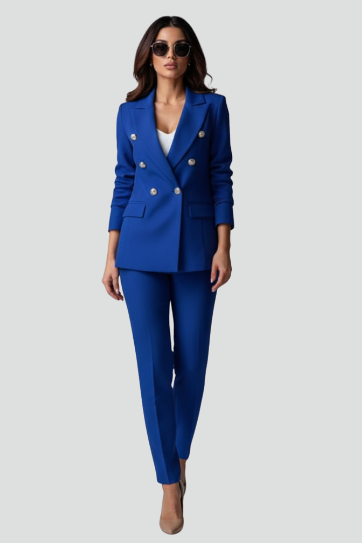 Women's Two-Piece Suit Set – Tailored Blazer & Straight-Leg Trousers for Office & Workwear 13