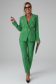 Women's Suit Set – Buttoned Tailored Jacket & Straight-Leg Trousers for Office 13