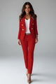 Women's Suit Set – Buttoned Tailored Jacket & Straight-Leg Trousers for Office 12