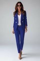 Women's Suit Set – Buttoned Tailored Jacket & Straight-Leg Trousers for Office 10