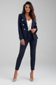 Women's Suit Set – Buttoned Tailored Jacket & Straight-Leg Trousers for Office 7