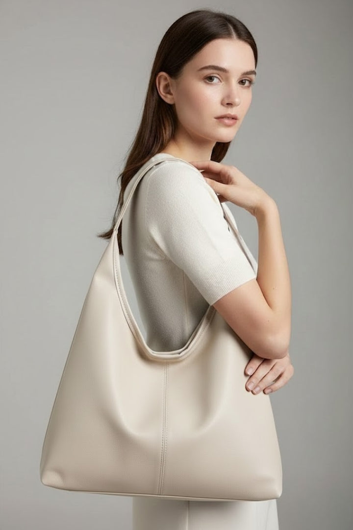Women's large shoulder tote bag with long handles and spacious interior