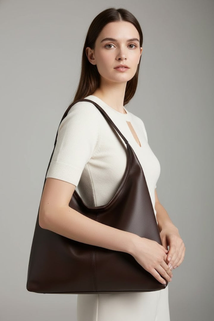 Women's large shoulder tote bag with long handles and spacious interior