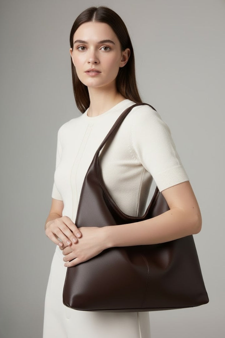 Women's large shoulder tote bag with long handles and spacious interior