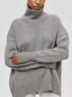 Women's oversized ribbed turtleneck sweater