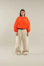 Women's oversized hooded sweatshirt with long sleeves and kangaroo pocket