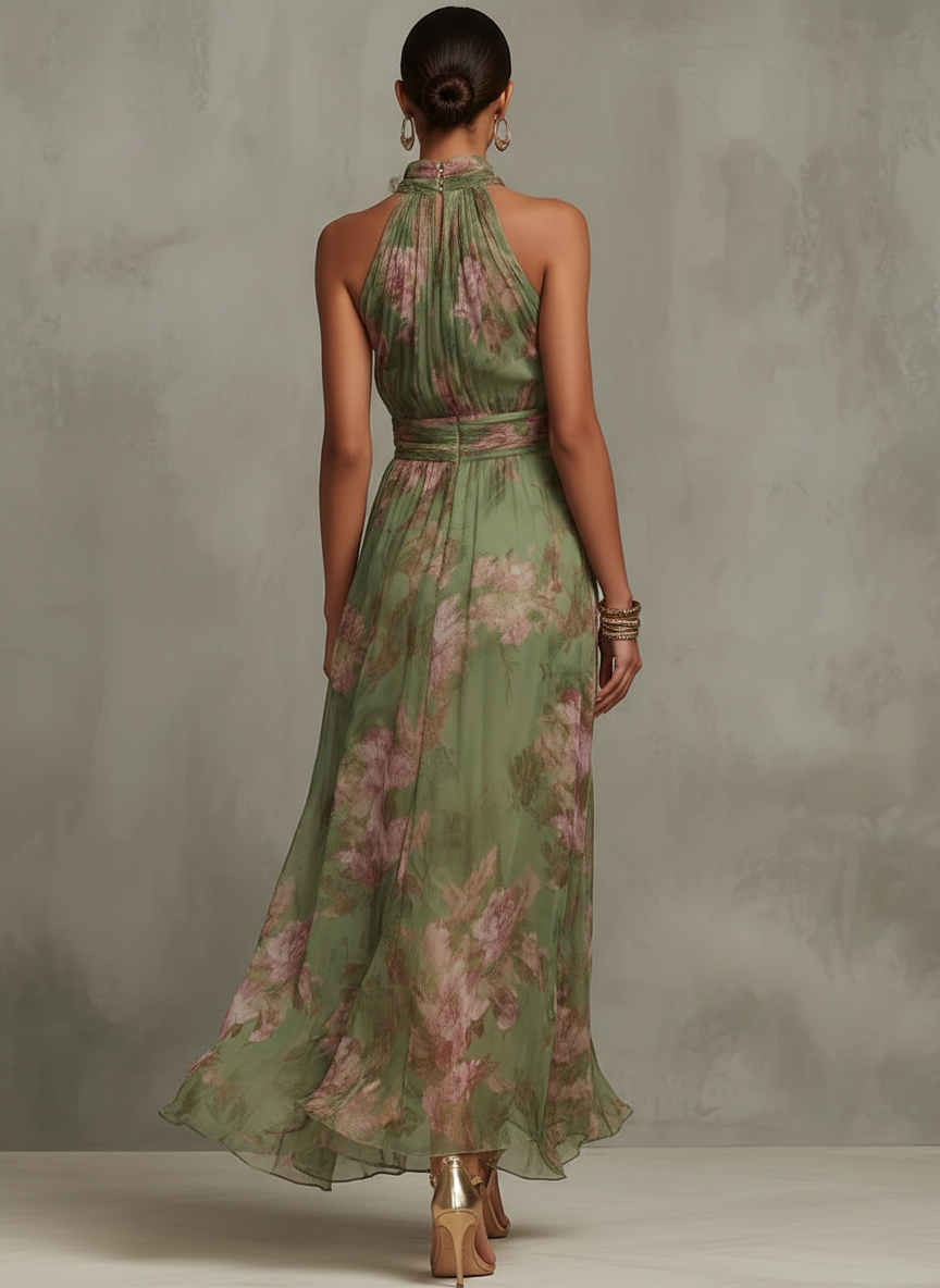 Fiora - Elegant Floral Midi Dress