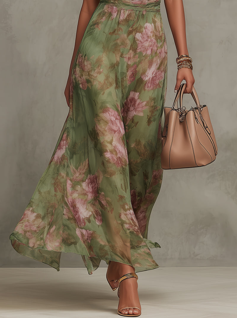 Fiora - Elegant Floral Midi Dress