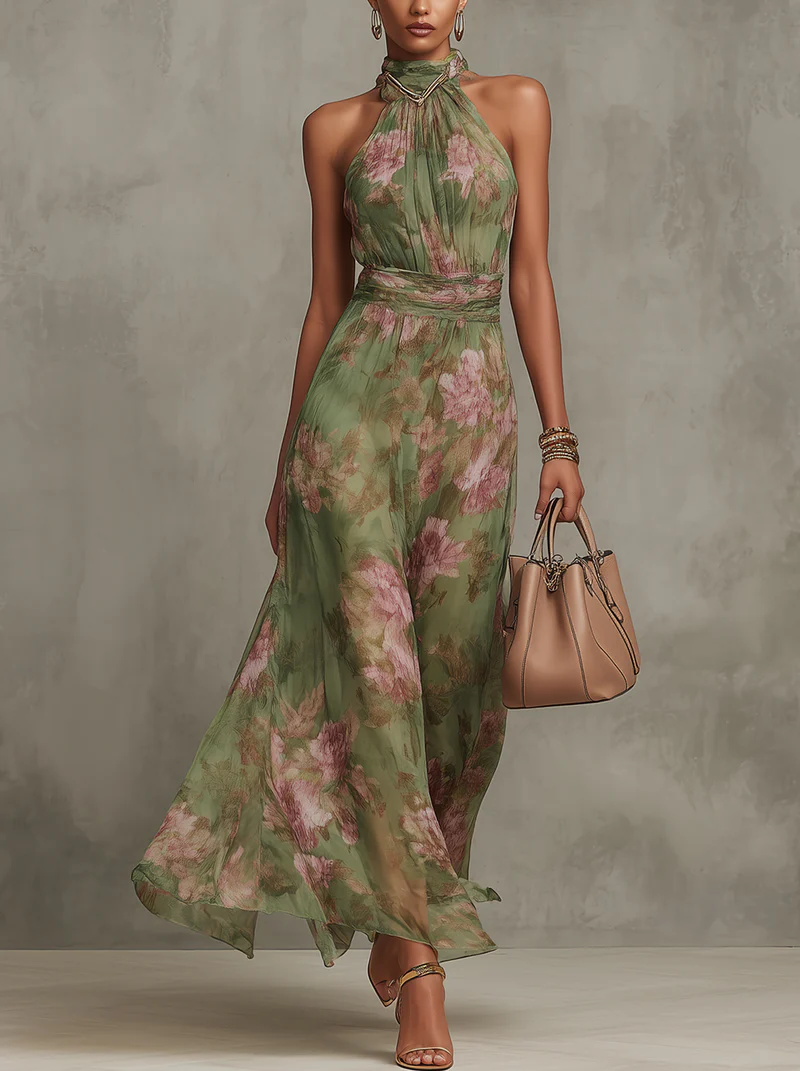 Fiora - Elegant Floral Midi Dress