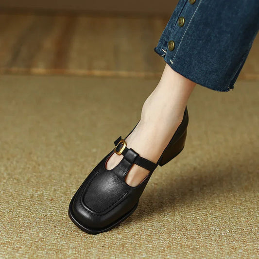 Yara Vintage T-Strap Shoes 0