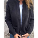 Women's open-front knit cardigan with patch pockets