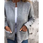 Women's open-front knit cardigan with patch pockets