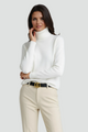 Women's fine knit turtleneck sweater with ribbed trims