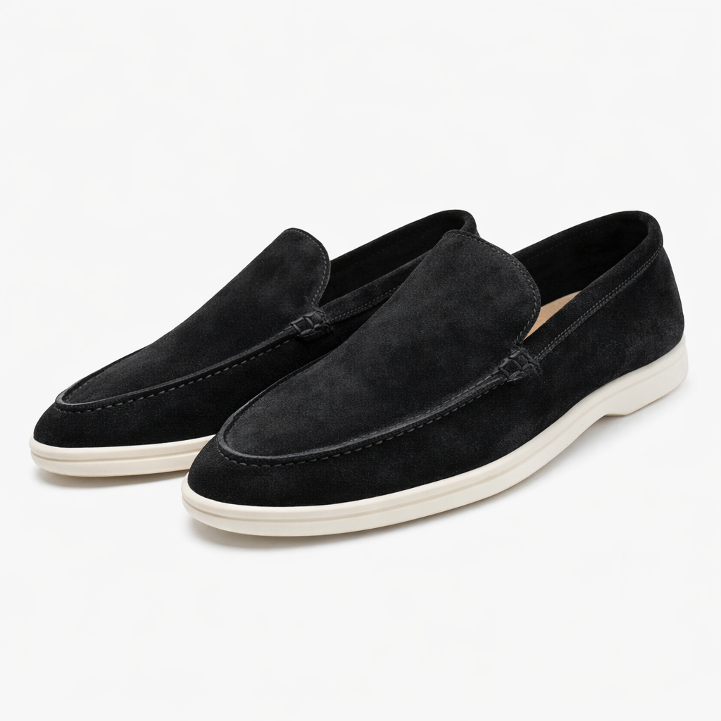 Moc-toe slip-on loafers with light soles