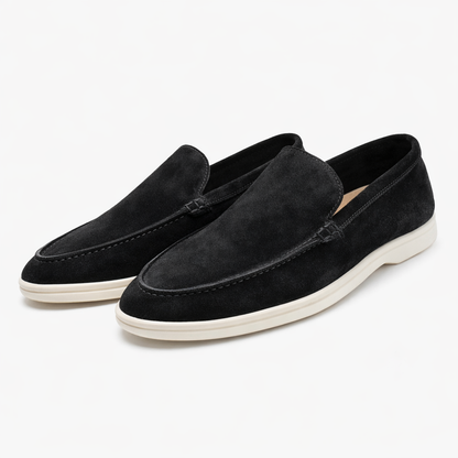 Moc-toe slip-on loafers with light soles