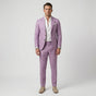 Men's tailored two-piece suit with notched lapels, long sleeves and straight-leg trousers