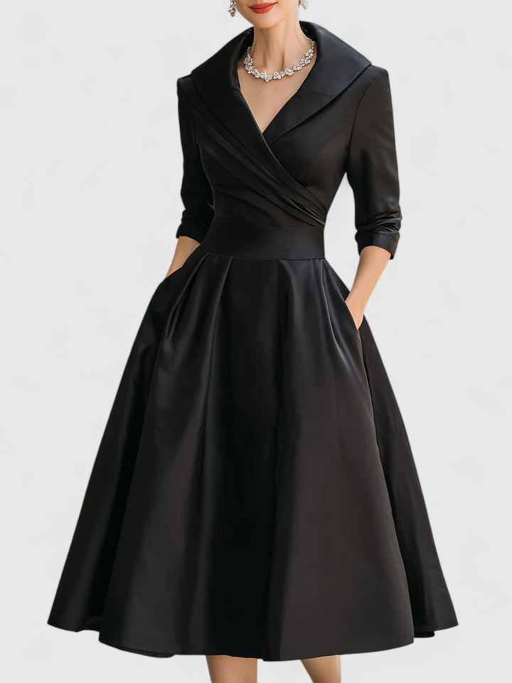 Women's Elegant Midi Dress — Flowing Versatile Everyday Summer Dress