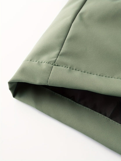 Men's black and green hooded jacket with yellow zips