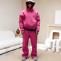 Men's hooded sweatshirt and jogger set with relaxed trousers
