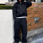 Men's hooded sweatshirt and jogger set with relaxed trousers