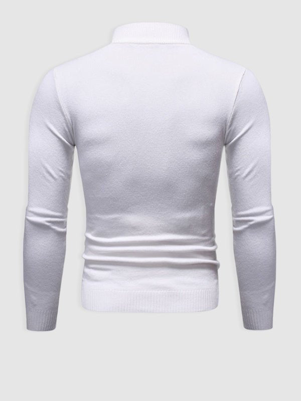 Men's slim fit long-sleeve turtleneck sweater with ribbed trims