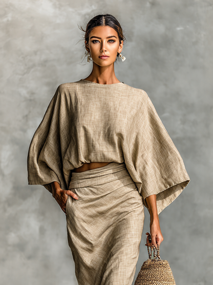 Alba - Batwing Top & Maxi Skirt Set