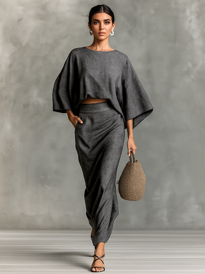 Alba - Batwing Top & Maxi Skirt Set