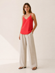 Women's Cami Top, Spaghetti Straps, V Neck, Relaxed Drape