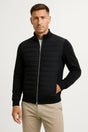 Men's hybrid jacket with quilted front, mock neck and long sleeves