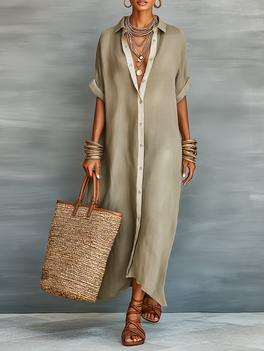 Azalea - Linen Blend Maxi Dress
