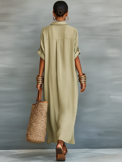 Azalea - Linen Blend Maxi Dress