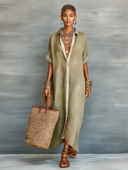 Azalea - Linen Blend Maxi Dress