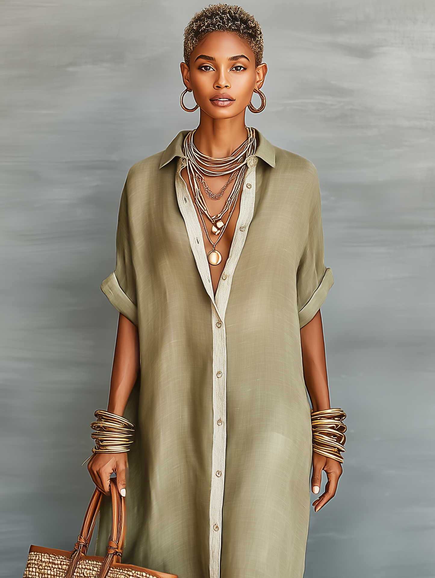 Azalea - Linen Blend Maxi Dress