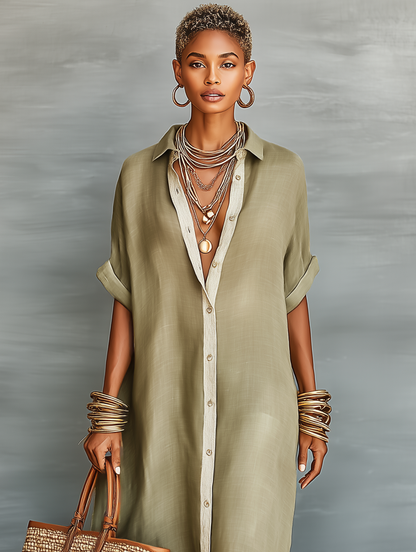Azalea - Linen Blend Maxi Dress