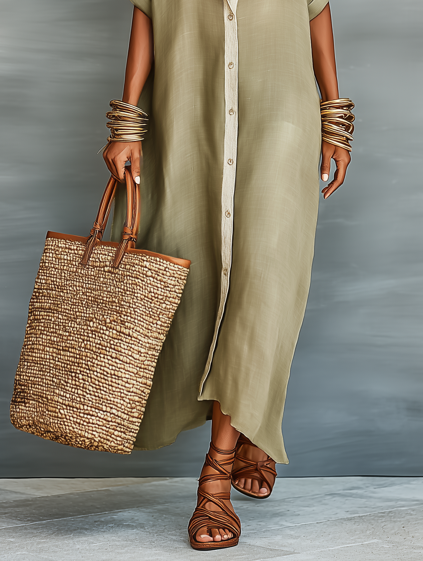 Azalea - Linen Blend Maxi Dress