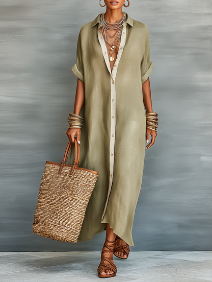 Azalea - Linen Blend Maxi Dress