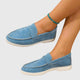 Women's casual slip-on loafers with moc toes and flat soles