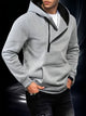 Men's hooded sweatshirt with diagonal zipper and kangaroo pocket