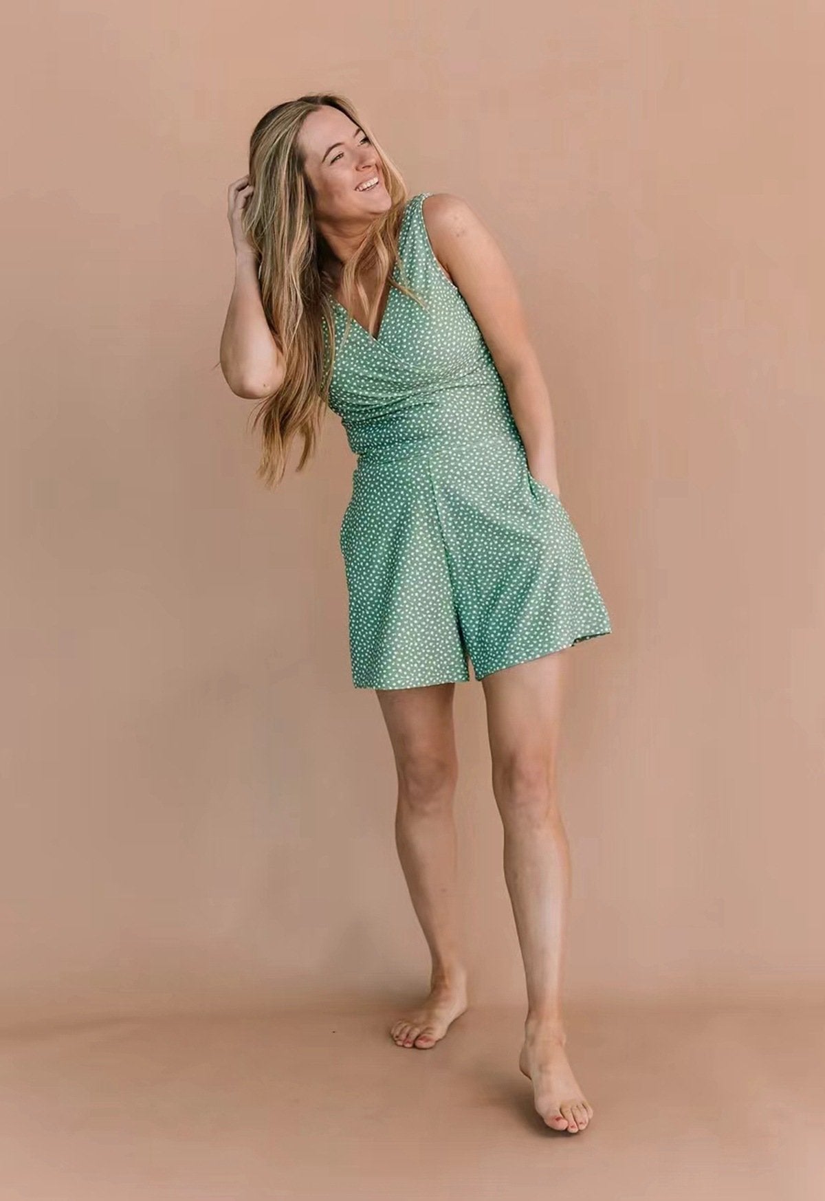 Celeste V Neck Swim Romper