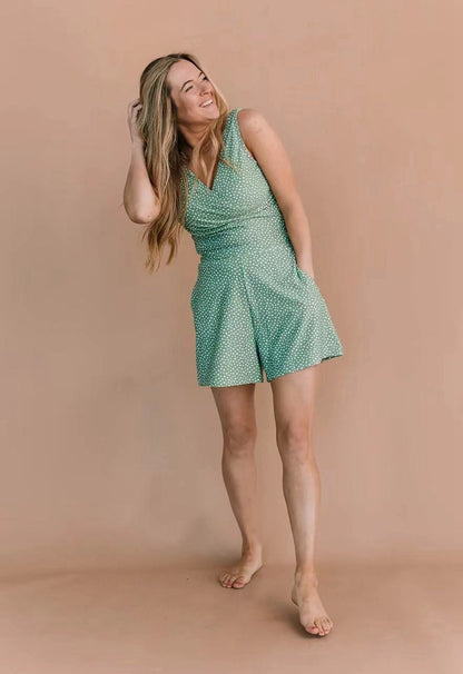 Celeste V Neck Swim Romper