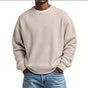 Men's long-sleeve textured crew neck sweatshirt with ribbed trims