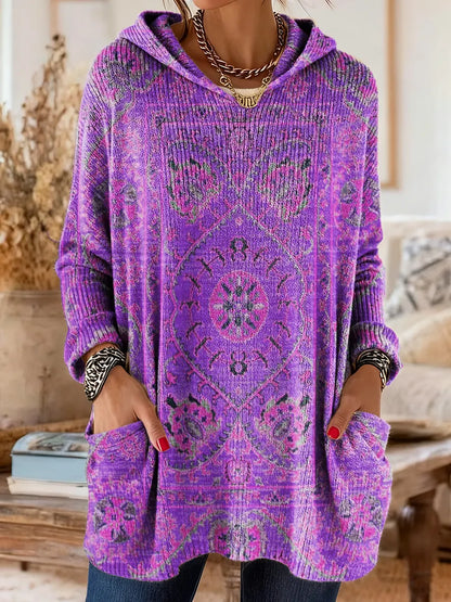 Seraphina - Retro Hooded Knit Tunic