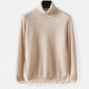 Men's plain long-sleeve turtleneck sweater with ribbed trims