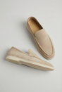 Men's classic slip-on loafers with stitched rounded toes