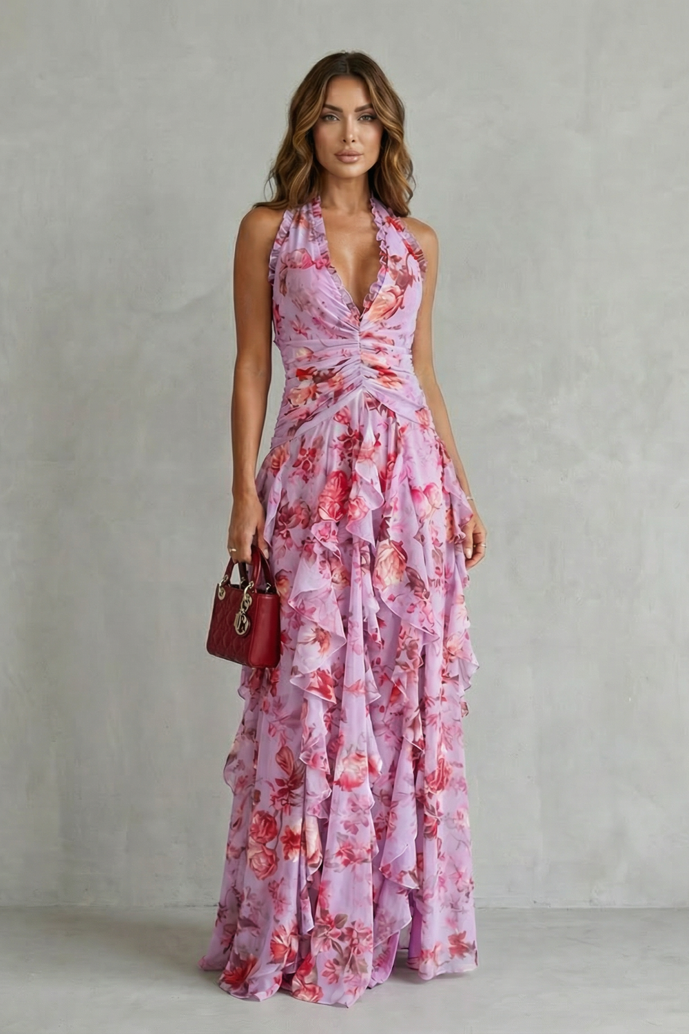 Bellatrix - Floral Halter Maxi Dress