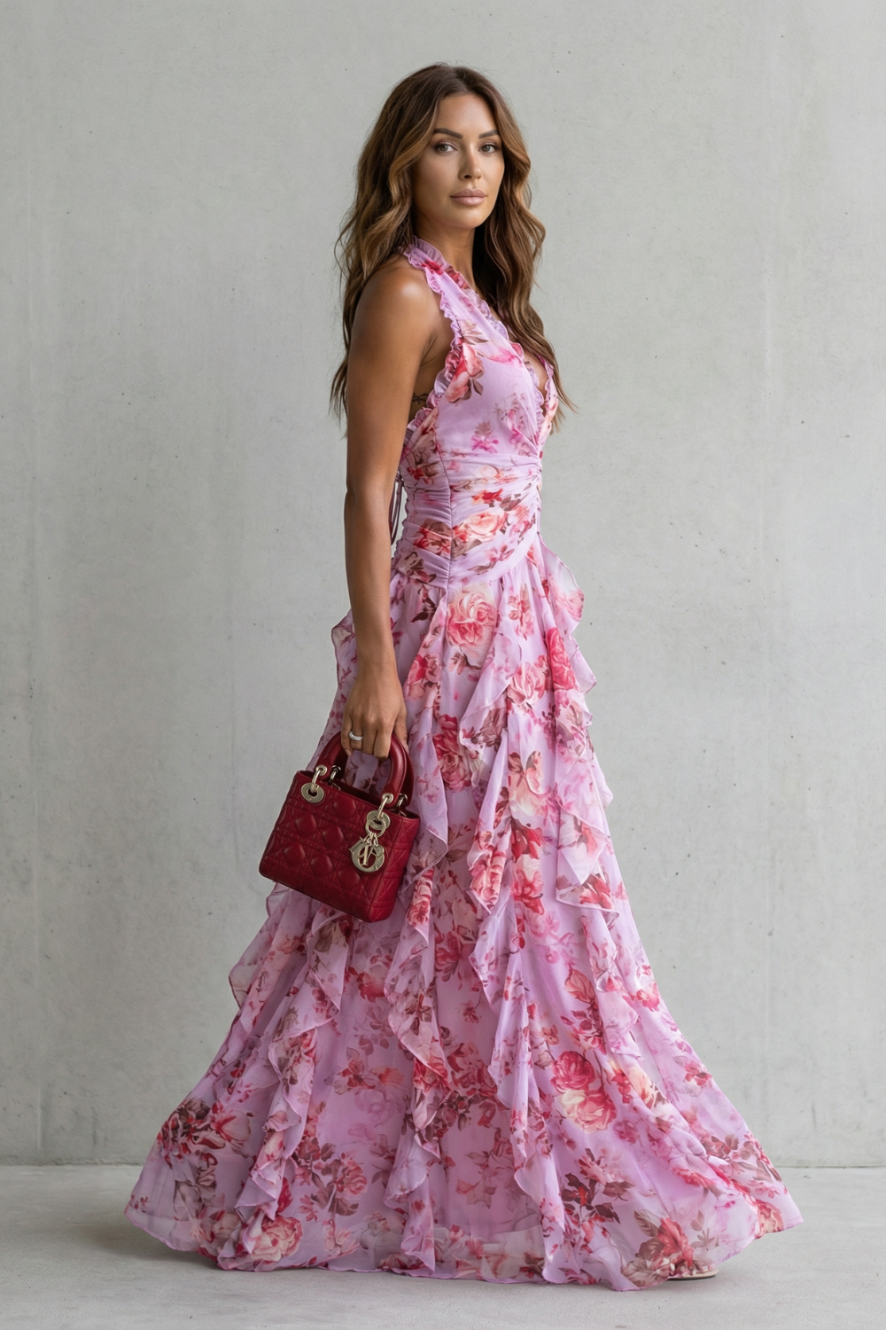 Bellatrix - Floral Halter Maxi Dress