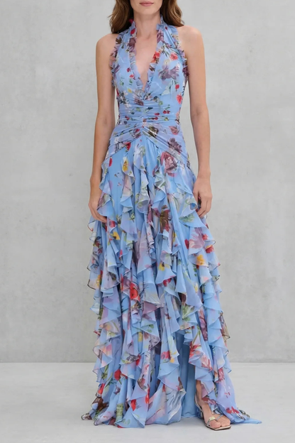 Bellatrix - Floral Halter Maxi Dress